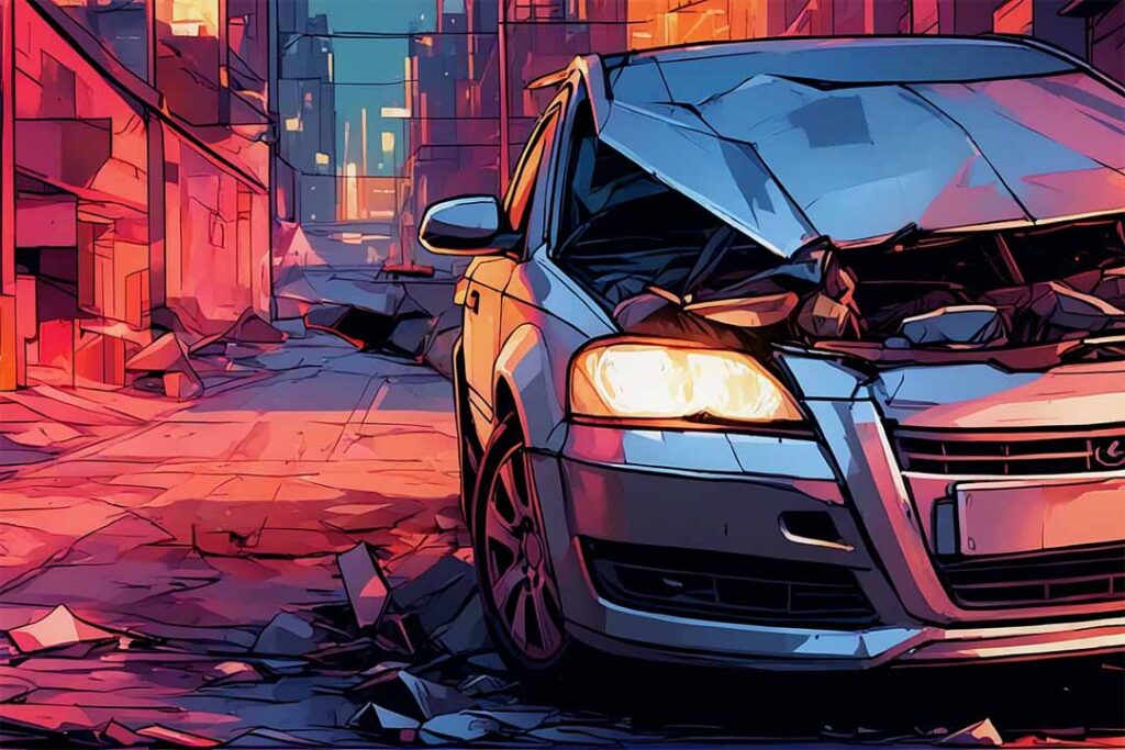 wrecked-car-parked-on-the-street-after-a-car-crash